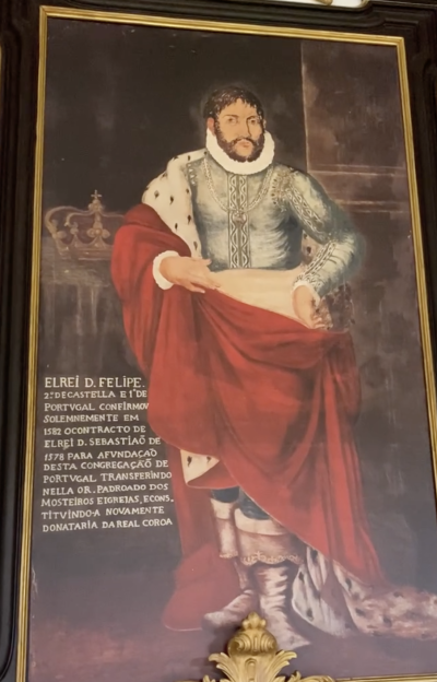 Retrato Felipe II Monasterio de Tibães Braga unión ibérica Felipe II